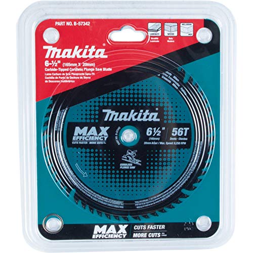 Makita B-57342 6-1/2" 56T Carbide-Tipped Cordless Plunge Saw Blade - WoodArtSupply