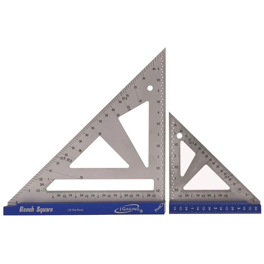 iGaging Bench Square Set 4" and 7" Stainless Steel w/ 16th and 32nd Scale Stainless Steel - WoodArtSupply