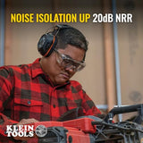 Klein Tools AESEM1 Hearing Protection Safety Earmuffs with Bluetooth Technology, NRR 20dB, 70-Hour Runtime Klein Tools