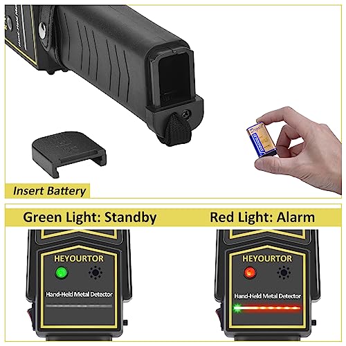 Metal Detector Wand - Handheld Security Wand,Metal Detector,High-Sensitivity Accuracy Safety Bars for Lumber Woodworking (with Light) HEYOURTOR