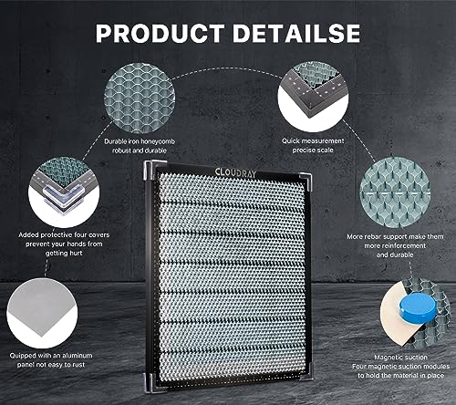 Cloudray Honeycomb Working Bed for Most Laser Engraver Cutting Machine,19.68"x 19.68"x 0.87" Honeycomb Working Panel for Fast Heat Dissipation and - WoodArtSupply