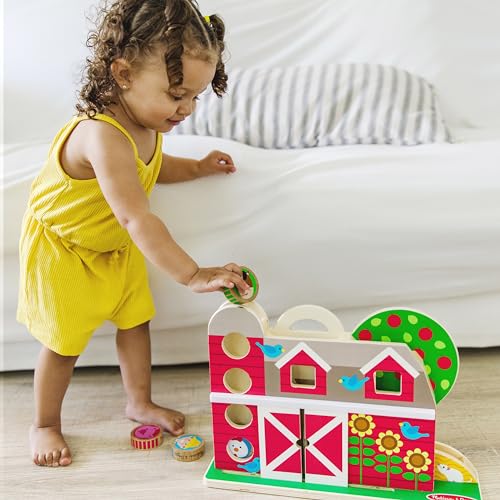 Melissa & Doug GO Tots Wooden Barnyard Tumble with 4 Disks - Farm Themed, Stack And Drop Developmental Toys For Toddlers Ages 1+ Melissa & Doug