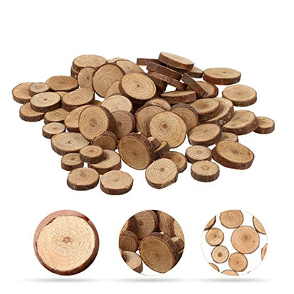 Ciieeo 40pcs Piece Wooden Ornaments to Paint Wood Cookies Wooden Crates Unfinished Wooden Circle Ornaments for Crafts Small Wood Slices for Crafts