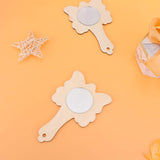 Healifty 10pcs Educational Toys for Kids DIY Wood Mirror Arts and Crafts Mirror Unfinished Hand Held Mirror Educational Painting Toys DIY Mirror for Healifty