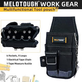 MELOTOUGH Pocket Tool Pouch Tool Belt Pouches with Belt Clip Utility Mini Tool Organizer Pouch for Electrician,Carpenter,Construction,Technician MELOTOUGH