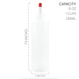 Cornucopia 8oz HDPE Plastic Squeeze Bottles w/Yorker Tips (6-Pack), Empty Refillable Bottles for Arts, Crafts & Kitchen (6 Pack) Cornucopia Brands