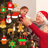 Max Fun 60Pcs Christmas Wooden Ornaments Unfinished Predrilled Wood Slices Circles for Crafts Xmas Holiday Hanging Decoration in 12 Shapes Max Fun