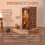 CUTEBEE DIY Book Nook Kit, DIY Dollhouse Booknook Bookshelf Insert Decor Alley, Bookends Model Build-Creativity Kit with LED Light CUTEBEE