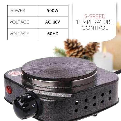  Becggse Wax Melter for Candle Making Multifunctional Hot Plate  for Candle Making,Candle Making Hot Plate,Candle Making Supplies 500w  (Black)
