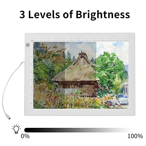 YINGWOND B4 Artist Tracing Light Box Board with Internal Cord, 14.2 * 10.6 in, 3 Levels of Brightness, Ultra-Thin 8000LUX Light Pad for Diamond - WoodArtSupply