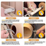 Carbide Woodturning Tool,4Pcs Carbide Tipped Wood Turning Tools Set,Solid Wood Handle and Carbide Inserts Perfect For Woodturning or Small to Weihnacht