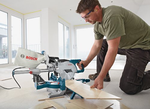 BOSCH CM8S 8-1/2 Inch Single Bevel Sliding Compound Miter Saw, Blue - WoodArtSupply