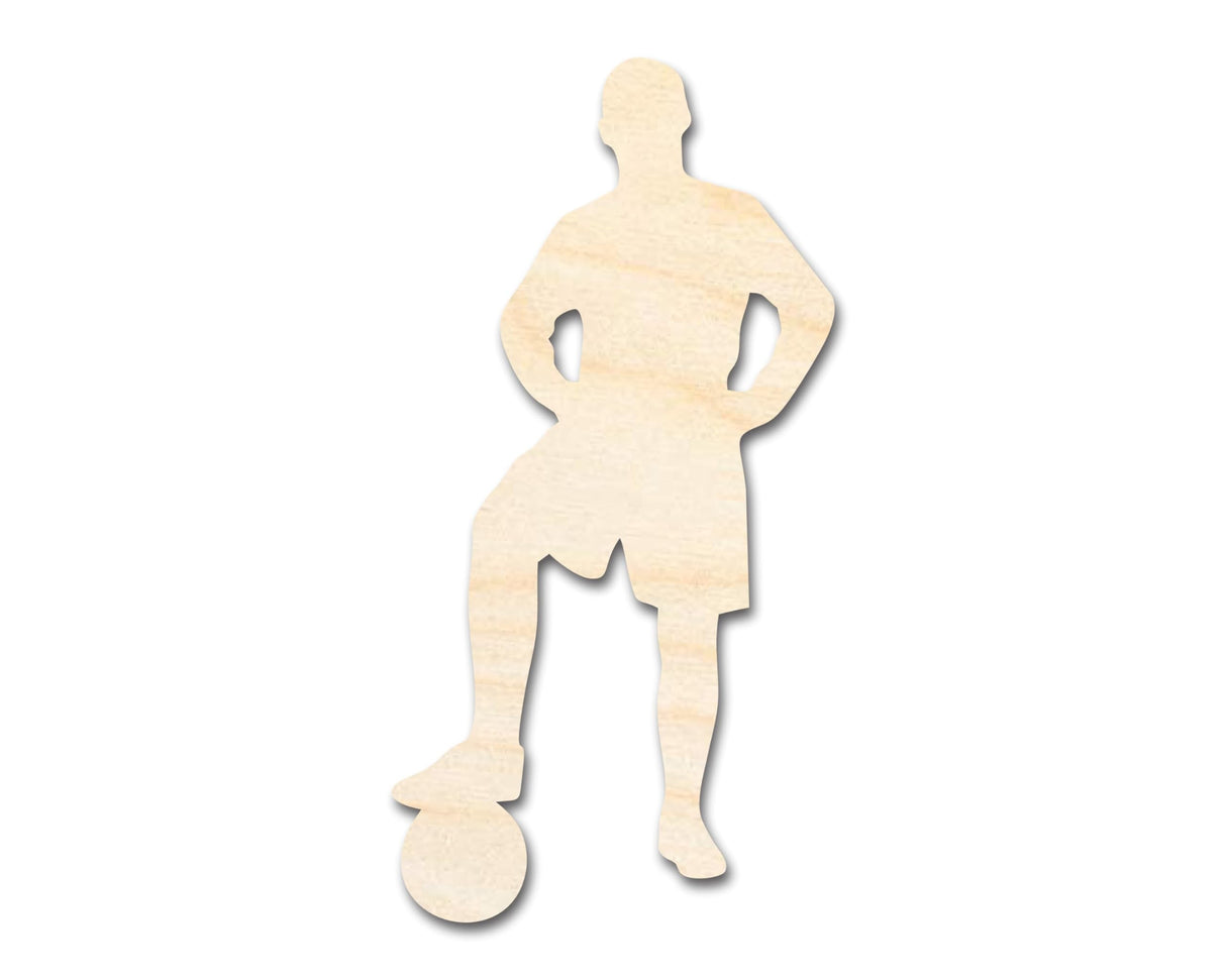Unfinished Wood Soccer Player Silhouette | DIY Sports Craft Cutout | up to 36" DIY 7" / 1/8" 24 Hour Crafts