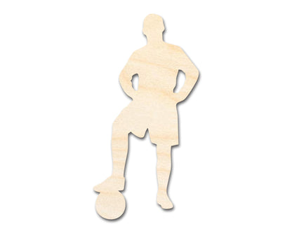 Unfinished Wood Soccer Player Silhouette | DIY Sports Craft Cutout | up to 36" DIY 7" / 1/8"