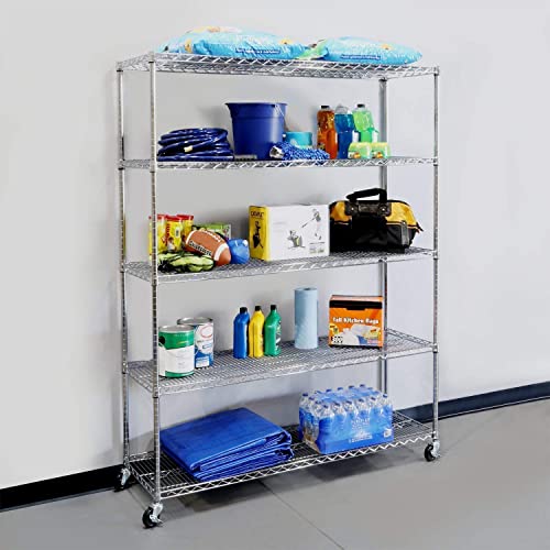 Seville Classics UltraDurable Heavy Duty NSF Solid Steel Wire Rack Storage Unit Organizer for Garage, Warehouse, Office, Restaurant, Classroom, - WoodArtSupply