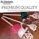 Mr.Woodware 12 Inch Wooden Spoons for Cooking - Set of 24 Long Handle Oval Wooden Spoon for Mixing, Stirring, Tasting - Kitchen Wooden Utensils For Mr. Woodware