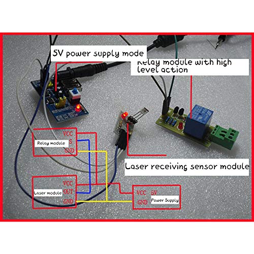 Acxico 2Sets Laser Sensor Module For Arduino AVR(KY-008 Laser Transmitter +Laser Receiver Sensor Module Non-modulator Tube) Acxico