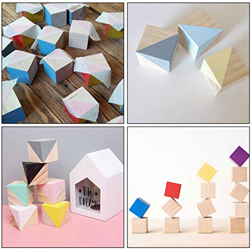 ZOENHOU 300 PCS 1 Inch Wooden Cubes, Premium Natural Solid Wood Unfinished Wooden Block Set for Painting Decorating Crafting DIY Projects ZOENHOU
