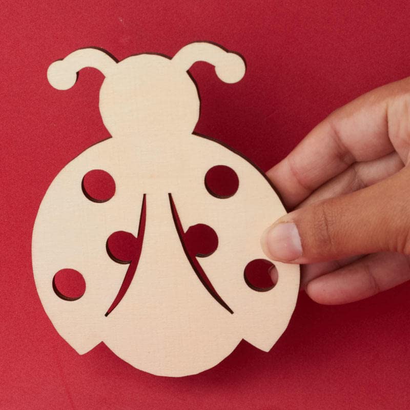 Pack of 24 Unfinished Wood Ladybug Cutouts by Factory Direct Craft - Blank Wooden DIY Bee Shapes for Scouts, Camps, Vacation Bible School, & Birthday Factory Direct Craft