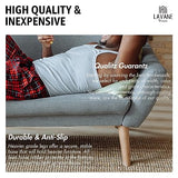 4 inch Unfinished Ash Wood Furniture Legs, LAVANE Set of 4 Mid-Century Modern Pyramid Wooden Replacement Feet with Pre-Drilled 5/16 Inch Bolt & La Vane