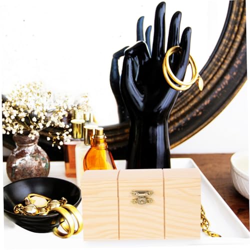 Holibanna Box plain wooden boxes Souvenir wooden wood boxes decorative lock gift box buckle jewelry boxes gift unfinished craft boxes ornaments Holibanna