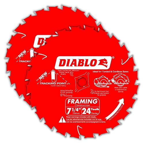 Freud Diablo 7-1/4-Inch 24 Tooth Framing Circular Saw Blades (2-Pack) - WoodArtSupply