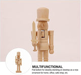 RCFINE Christmas Wood Nutcracker Soldier Figures 8in DIY Unfinished Blank Nutcracker Ornament for Christmas Decoration RCFINE