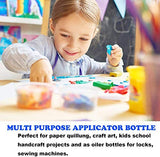 12 Pcs 1 Ounce Needle Tip Glue Bottle 30ml Plastic Dropper Bottles for Small Gluing Projects, Paper Quilling DIY Craft, Acrylic Painting, White Lid Hulless