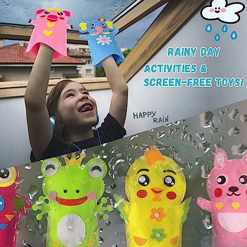 Creatoy Animal Hand Puppet Crafts Kit for Kids 8pcs Sewing Kits for Girls 4-9 Felt DIY Sewing Projects Toddler Activities Story Telling Pretend Play UrSIM