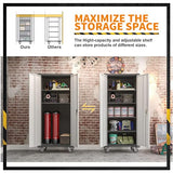 Waqiv 71" Metal Storage Cabinet with Wheels,Garage Storage Cabinet with Locking Doors and 4 Shelves,Lockable Rolling Tool Cabinet for Home Waqiv