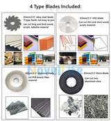 NovelLife Mini Hobby Table Saw Handmade Woodworking Bench Saw DIY Model Crafts Cutting Tool with Adjustable Power Supply 63mm HSS Circular Saw Blade NovelLife