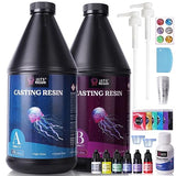 LET'S RESIN Casting Resin with Pumps, 1 Gallon Crystal Clear & Bubble Free Epoxy Resin for 1 Inch Deep Pour, High Gloss Resin Kit for DIY Art, LET'S RESIN