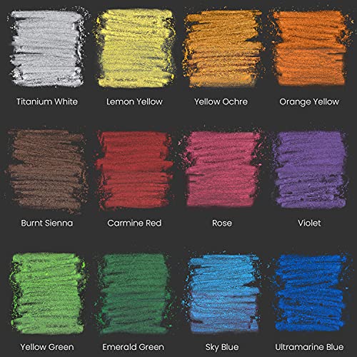 Arteza Kids Colored Chalkboard Chalk, Set of 12, Washable Dustless Chalk with Holders, Art Supplies for Spring and Summer Activities, Playtime, and Arteza Kids