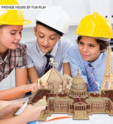 Puzzled 3D Puzzle The US Capitol Building Wood Craft Construction Model Kit Educational DIY Wooden Toy Assemble Model Unfinished Crafting Hobby Puzzled