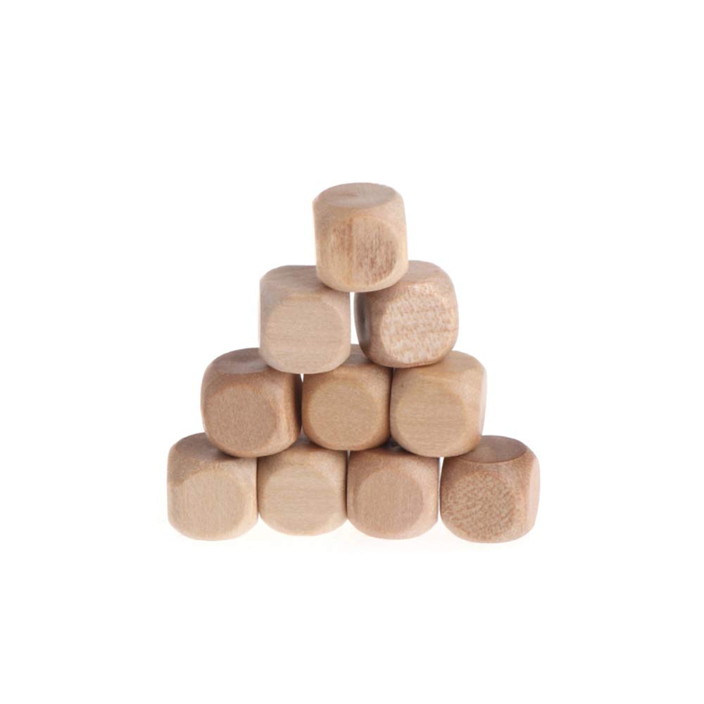10pcs Wooden Cubes Crafts Blank Dice,Unfinished Wood Dice Wooden Cubes Wooden Square Blocks,for DIY Craft Projects(2.0cm) Generic