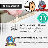 500 Pack 1/4" x 1 1/2" Wooden Dowel Pins Wood Kiln Dried Fluted and Beveled, Made of Hardwood Rhino Wood Industries