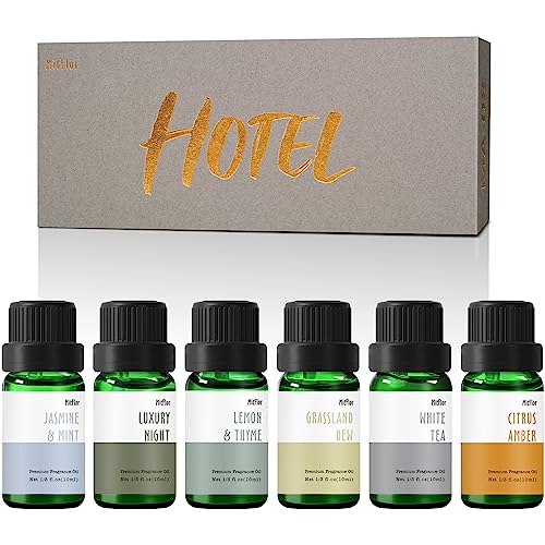 Fragrance Oils, MitFlor Hotel Collection Diffuser Oil for Home, Soap & Candle Making Scents, Aromatherapy Essential Oils Gift Set 6x10ml, Lemon &