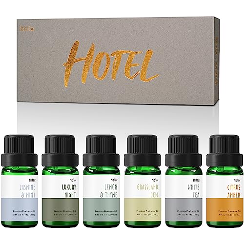 Fragrance Oils, MitFlor Hotel Collection Diffuser Oil for Home, Soap & Candle Making Scents, Aromatherapy Essential Oils Gift Set 6x10ml, Lemon & - WoodArtSupply