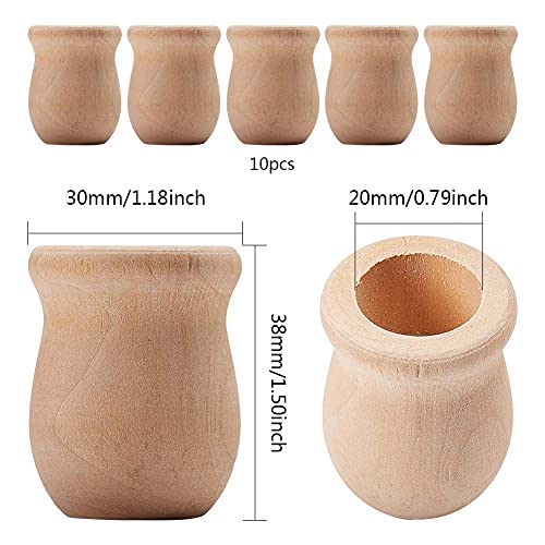 GORGECRAFT 1.5 Inch 10pcs Unfinished Blank Wooden Vase Flower Vase Candle Cups Handmade Natural Flower Container Candle Holders Candlesticks DIY - WoodArtSupply