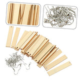COHEALI 5 Sets Blank Wood Earrings Pendants Blank with Hole Wood Blanks Unfinished Earring Pendants Wood Earring Making kit Earring Making Supplies COHEALI