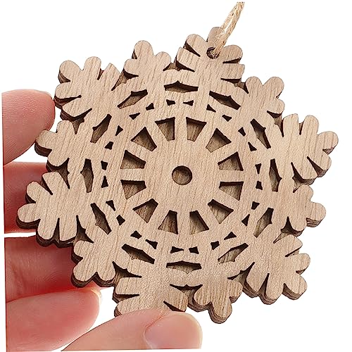 ABOOFAN 50 pcs Double Decorative Wood Chips Unfinished Wooden Embellishments DIY Wreath Pendant Xmas Wood Slices Christmas Decor Unfinished Cutouts ABOOFAN