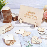 CRASPIRE Wedding Guest Book Alternative, for Guests to Sign with 3PCS Pens and 100PCS Wooden Sign Hearts Rustic Wedding Decorations for Wedding CRASPIRE