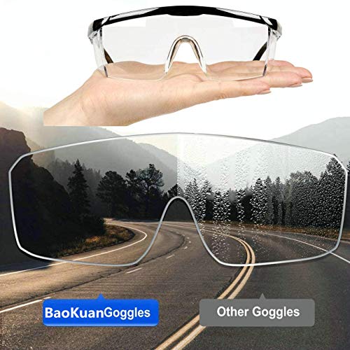 mozeeda Safety Glasses Men Women Clear Safety Glasses Goggles Over Eyeglasses, Z87 UV 400 Anti-fog Adjustable Temples Protection Goggles for mozeeda