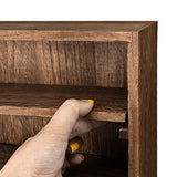 Ikee Design Wooden Wall-Mounted Display Shelves Rack for Collectibles-Figures,Shot Glasses,Spice Can,Cosmetics or Perfume-5 Adjustable Height Ikee Design