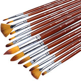 DUGATO Artist Paint Brush Set 13pcs, Long Handle Oil Acrylic Paint Brushes, Watercolor Brush Set for Body, Face, Rock, Canvas Drawing Art Crafts DUGATO