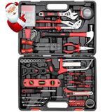 TLGREEN 218 Piece Tool Kit, Tool Set Mechanics Kit, Portable Tool Box Set with Saw Adjustable Wrench Drive Socket Combination Wrench, with Plastic TLGREEN