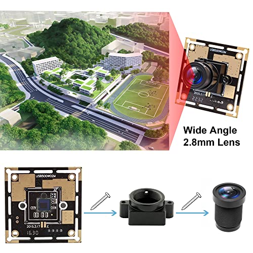 ELP 5mp HD USB Camera Module for Computer Mini UVC USB2.0 Video Embedded Webcam Board with 2.8mm Lens OV5640 Laser Engraver Lightburn Camera,3.3ft/1m - WoodArtSupply