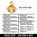 Capuchin Monkey Head Mini Wood Shape Charms Jewelry DIY Craft - Various Sizes (16pcs) - with Hole Sniggle Sloth