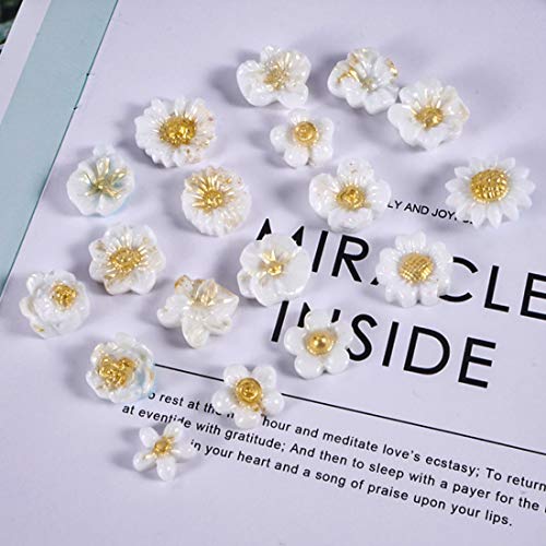 FineInno 3Pcs Flower Resin Molds 3D Mini Sunflower Silicone Moulds Daisy Crystal Casting Molds Clay Epoxy Craft Jewelry Pendants Earring Necklace FineInno