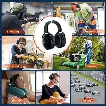 Ear Protection for Shooting, Noise Cancelling Headphones for Autism, Adjustable Noise Cancelling Ear Muffs for Adults, Earmuffs Hearing Protection